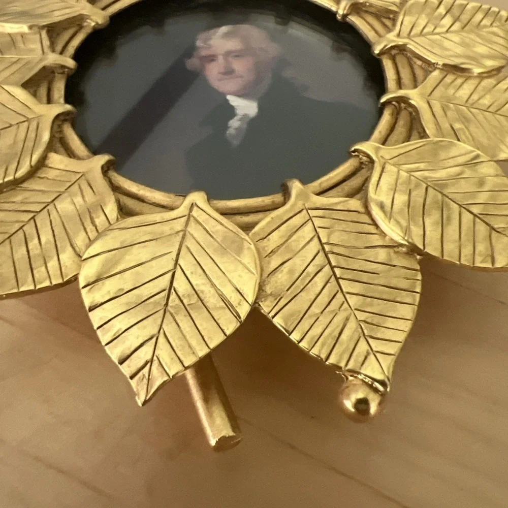 Vintage MMA Gold Leaf Wreath Picture Frame Benjamin Franklin Trumbull 4.5